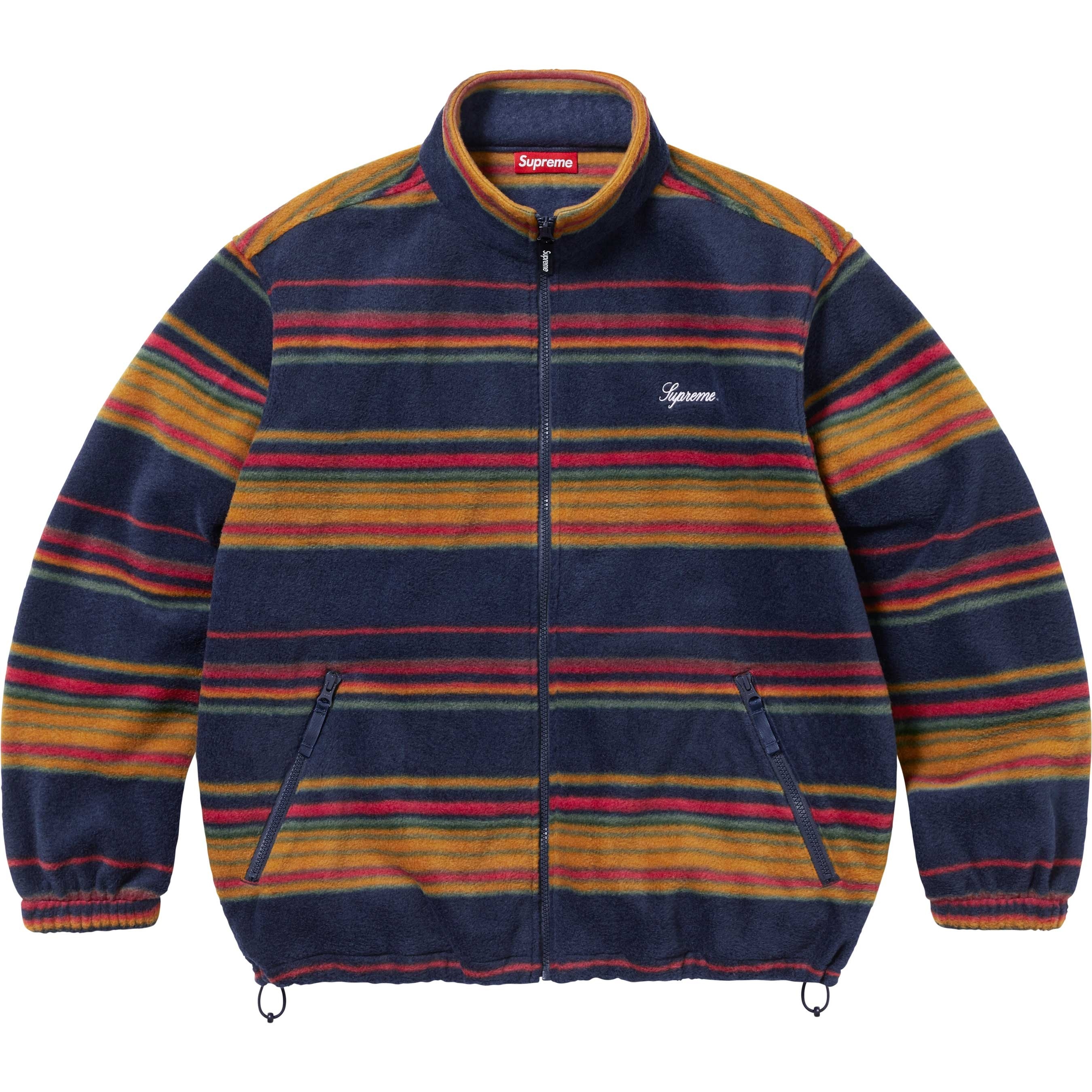 Stripe Zip Up Fleece Jacket view 6